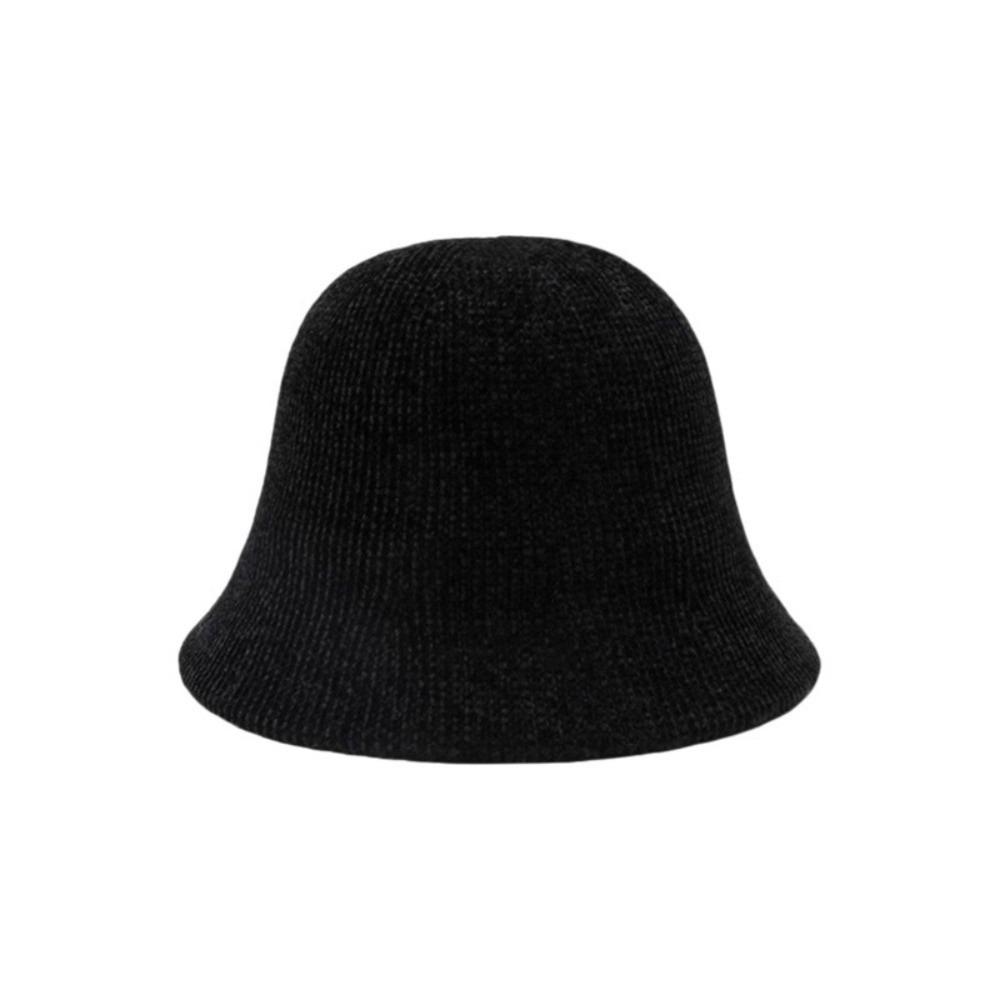 Chenille Women Panama Cap Solid Color Bucket Hat Elegant Knitted Fisherman Hat  Streetwear