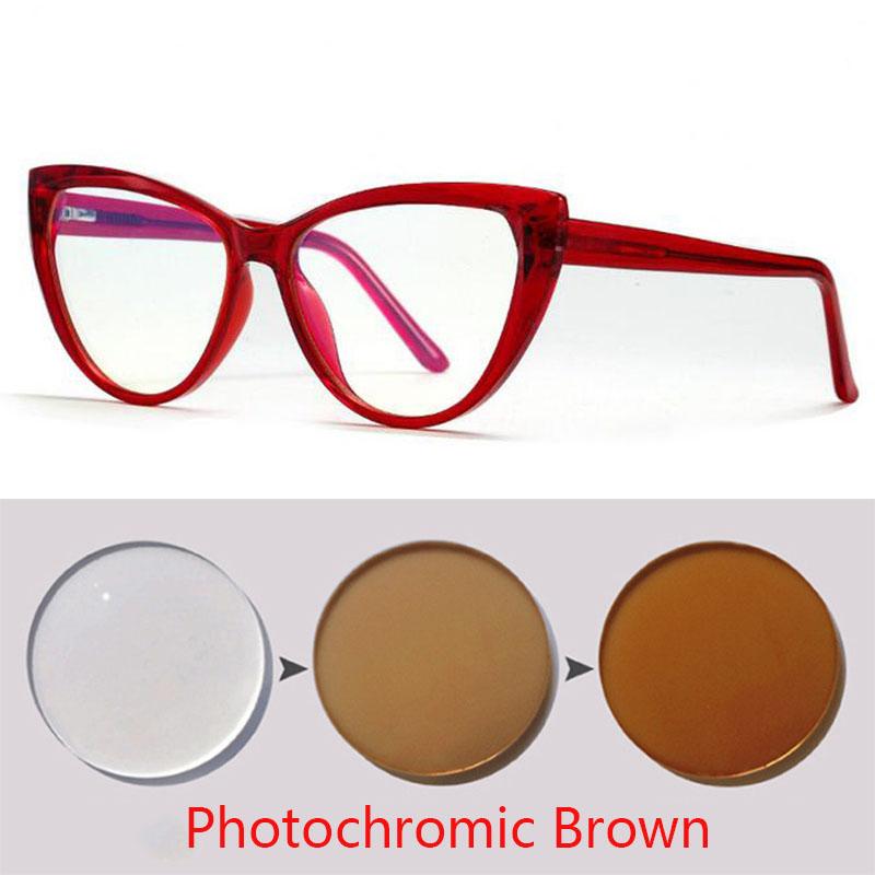 Optische Brillen Cat-Eye-Rahmen Brillen für Damen Mode Korrektionsbrillen Kurzsichtigkeit -0,5 bis -6,0 Weitsichtigkeit +0,5 bis +6,0