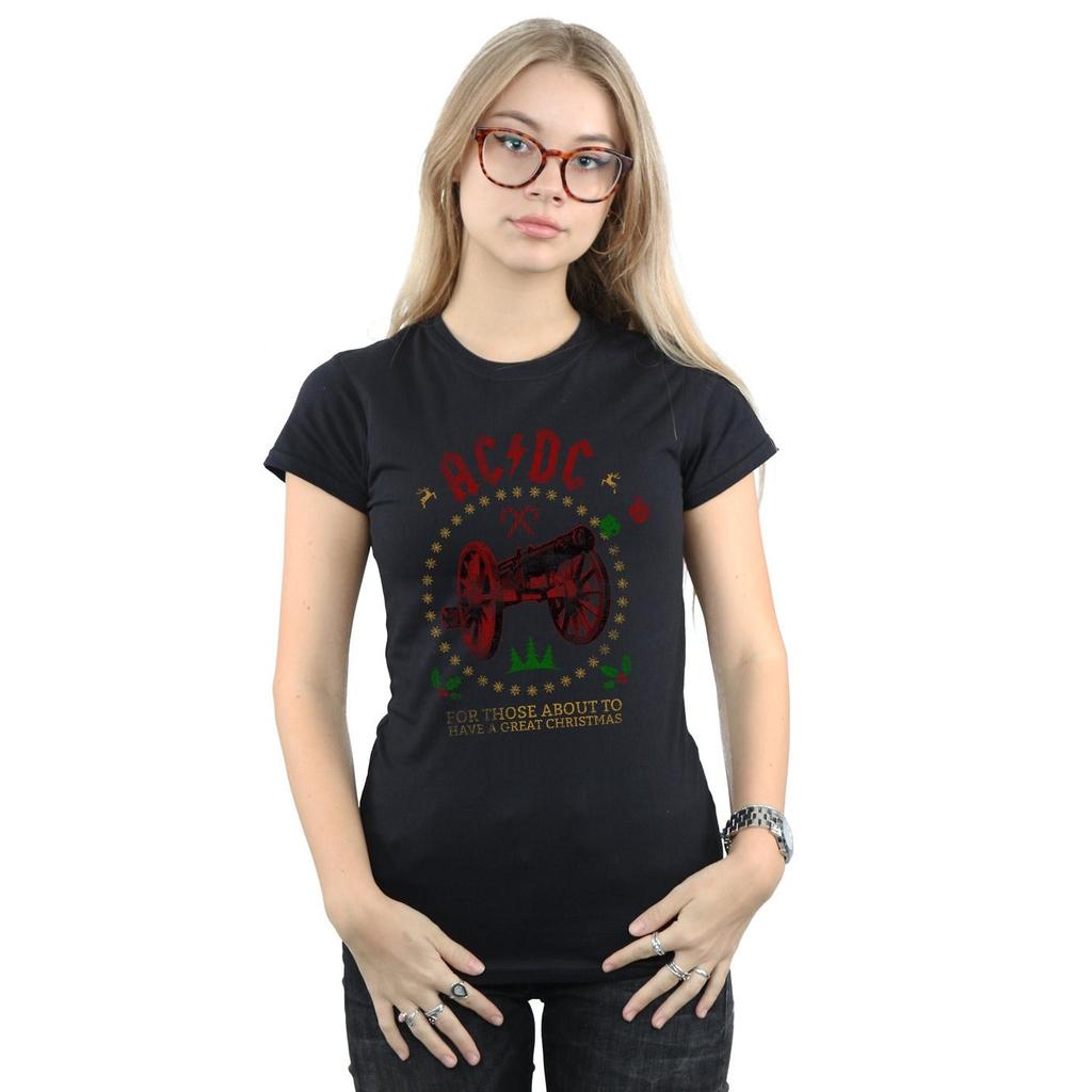 AC/DC Womens/Ladies Christmas For Those Cotton T-Shirt