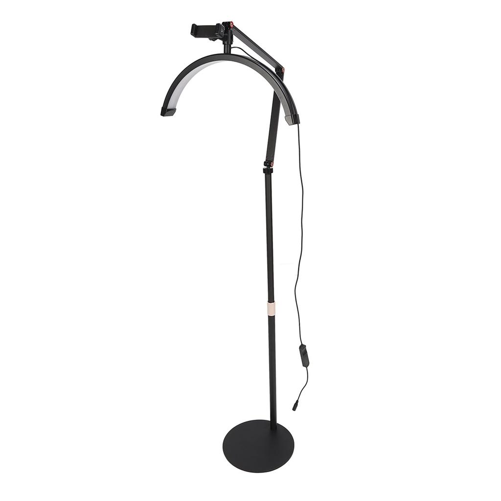 16 Zoll 20 W LED-Kosmetik-Stehleuchte, halbmondförmig, 3000 K bis 6000 K, Winkel einstellbar, Wimpernverlängerungslampe