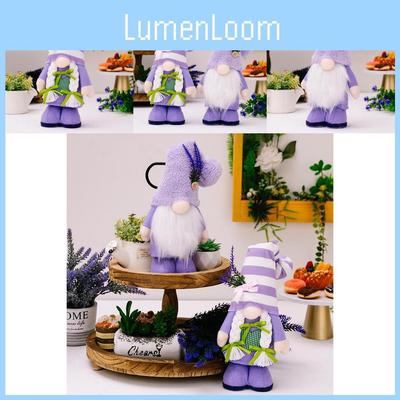 Elegant Lavender Purple Gnome Table Display Figurine For Mother's Day Festivities In Polyester Material