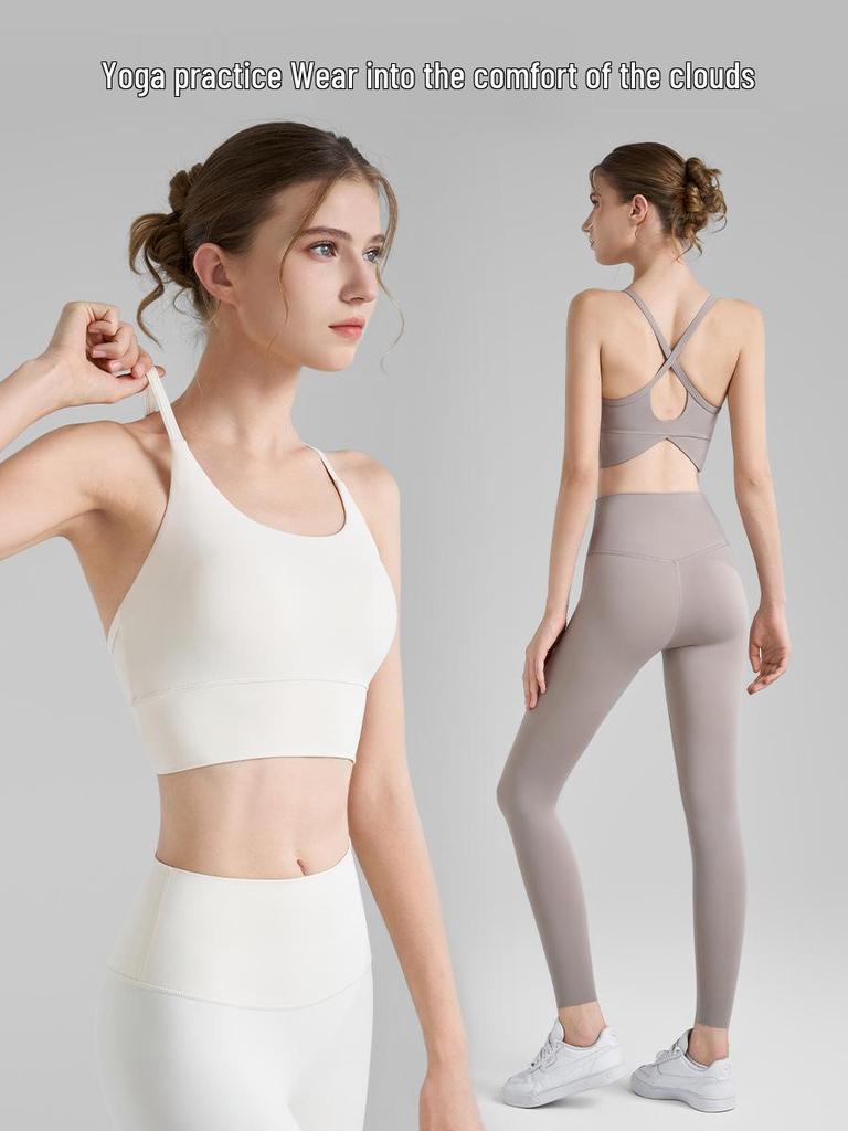 Summer Women's Yoga Set: Water Drop Back Tank & Anti-Roll-Up Pants