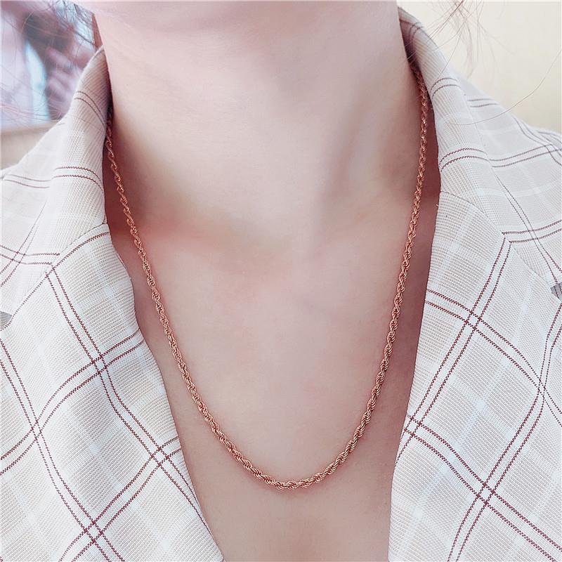 Purple Gold-Plated Rose Gold Fashionable Exquisite Foreign High-End Color Gold Hemp Rope Necklace Sweater Chain Women