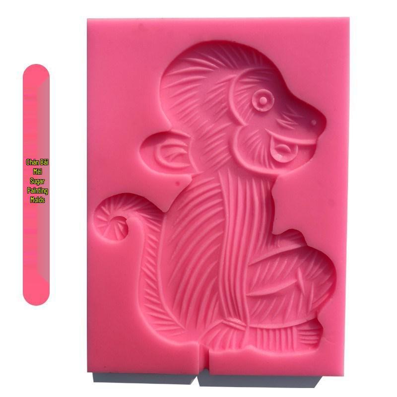 Zodiac Animal Silicone Mold Set: Cartoon Sugar Painting Lollipop Cow Template.