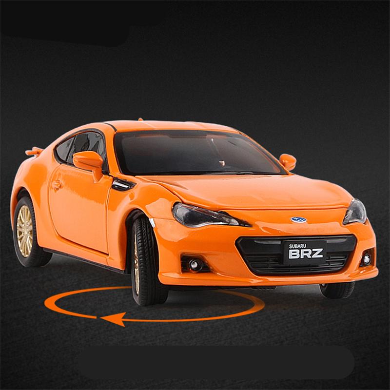 1/32 Subaru BRZ Alloy Sports Car Model Diecast Metal Toy Simulation Vehicles Sound Light Collection Series Boy for Childrens Toy Gift