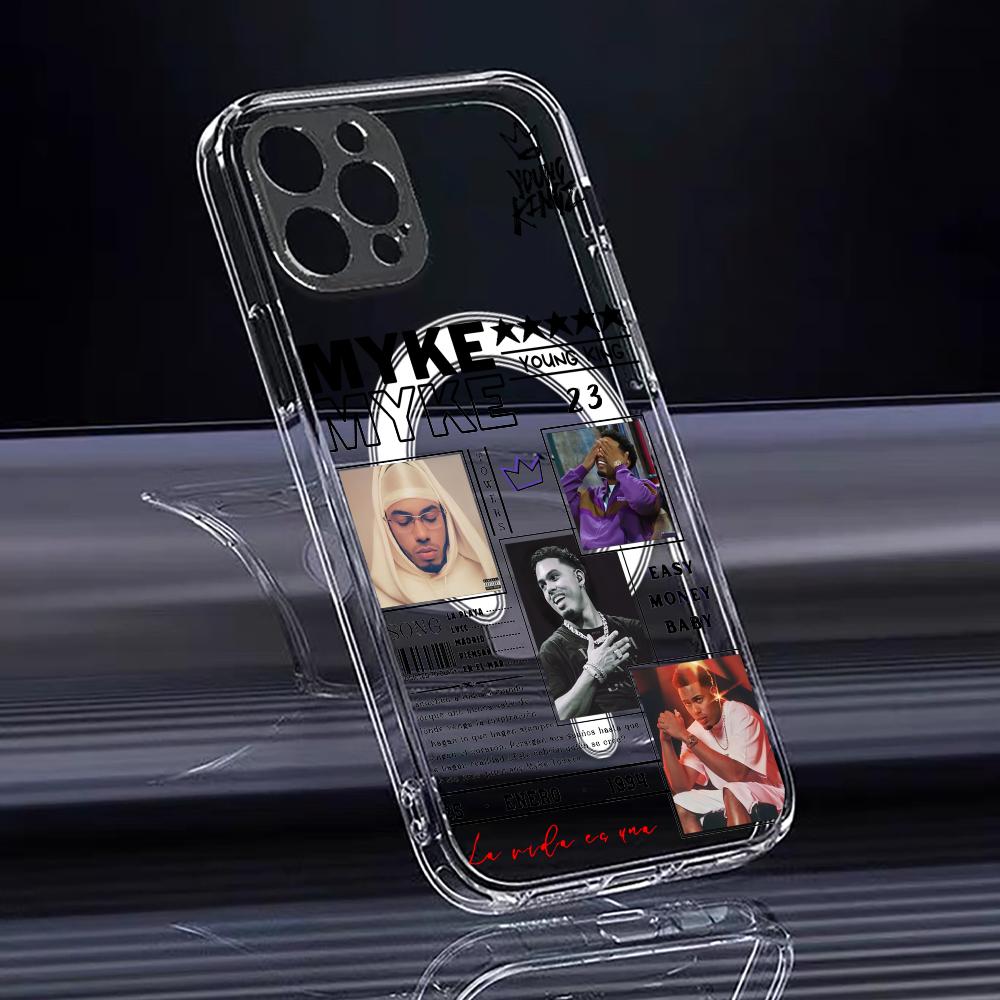 M-Myke TowerS Singer Phone Case For iPhone 17 16 15 14 13 12 Pro Max Plus With Magnetic Crystal Clear Case Wireless Charge