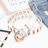 Fashionable Belts Gold Color Buckle Large Rivet Belt Hole Belt Trendy Jeans Belt Woman's Apparel Accessories