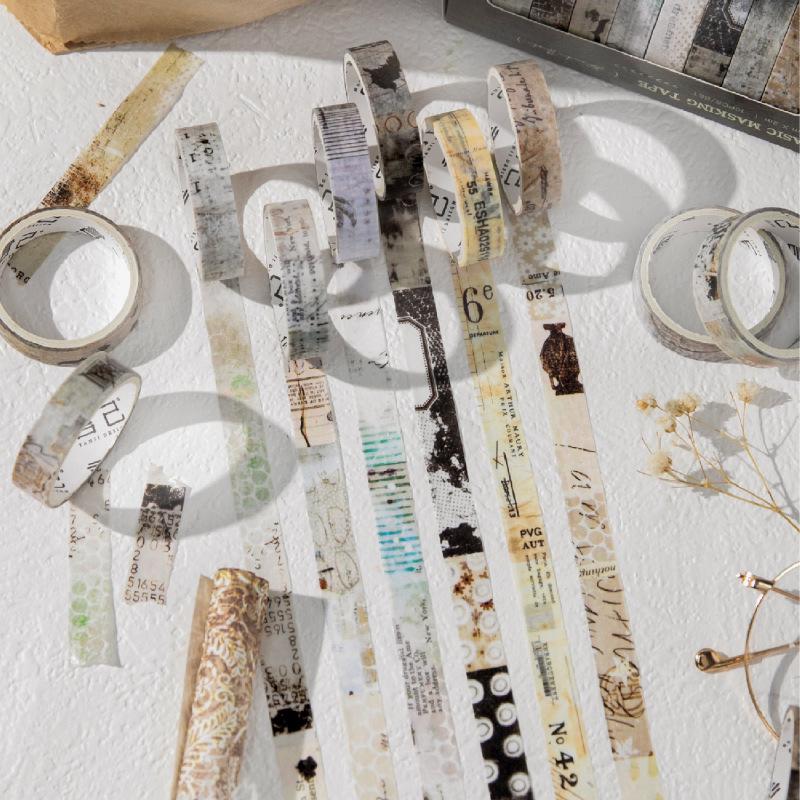 Yan Ji Retro Washi Tape Set - Versatile Materials for DIY Journals & Collage.