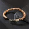 New European & American Turquoise Wood Bead Men's Trendy Coconut Shell Bracelet - Versatile Design