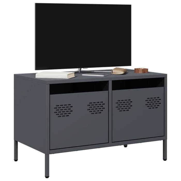 VidaXL Meuble TV anthracite 68x39x43,5 cm acier laminé à froid, support TV, buffet TV, armoire hifi, banc TV, armoire en 851234