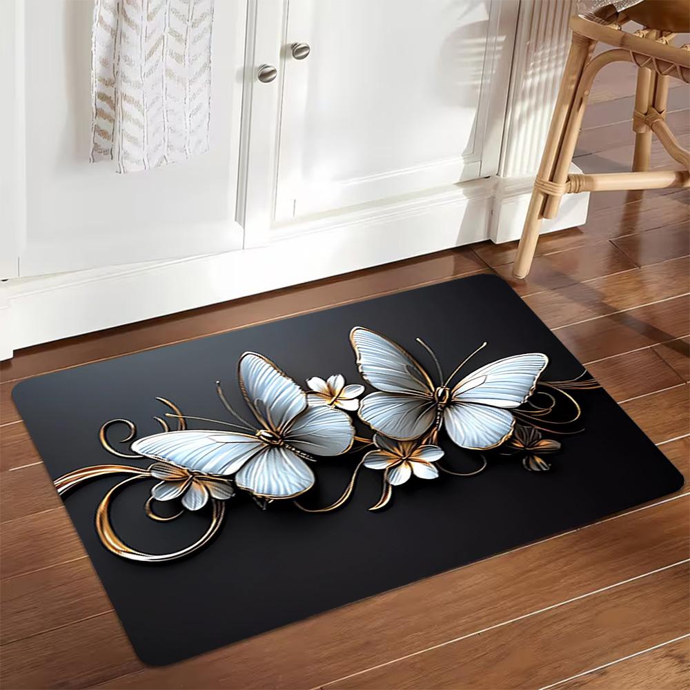 Butterfly Garden Wall Mural Decoration,Carpet,Living Room,Bedroom, Non-slip,Square rug