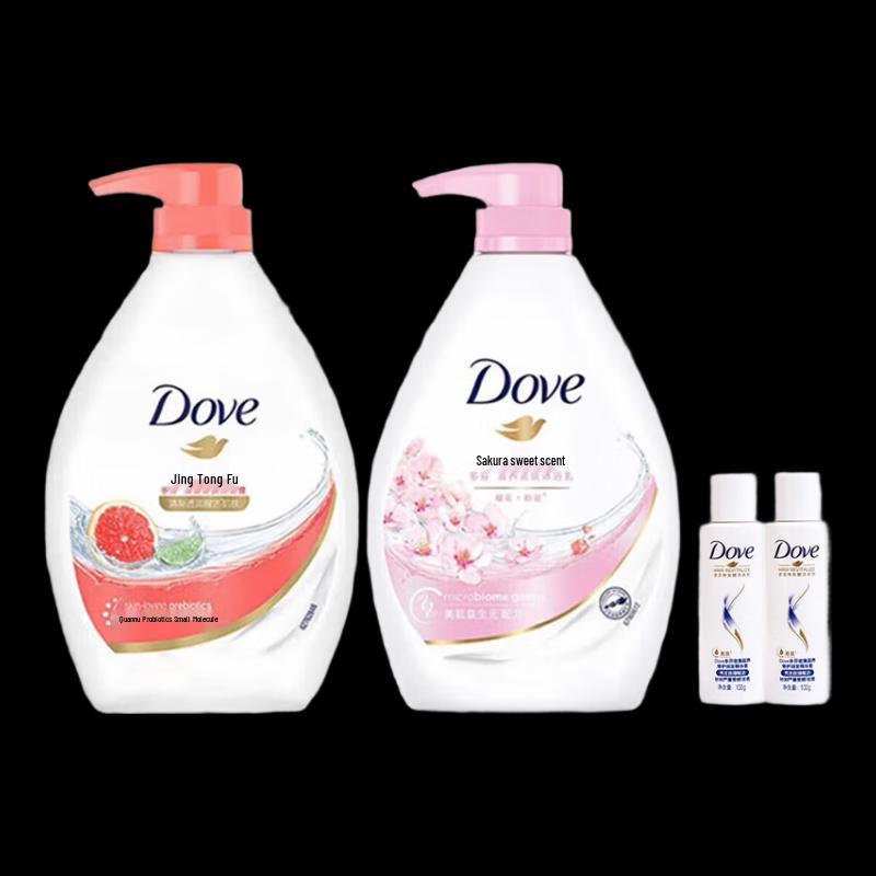 Dove Clear & Refreshing + Cherry Blossom Body Wash Duo Set