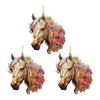 1/2/3/4/5/6/7/8/10/12/15/20/25 Pcs Horse Ornaments For Christmas Tree Metallic Rhinestones Horse