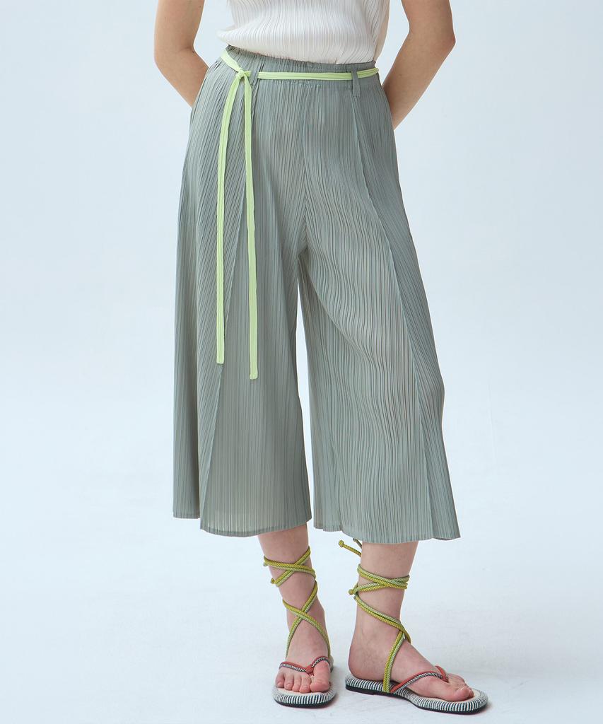 Waiowai Ribbon Point Pintuck Pleated Pants_2 Colors