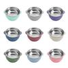 Baby Feeding Bowl Stainless Steel Double Layer Rice Bowl with Suction Base BPA-Free Soup Bowl Double Handle Food Containers