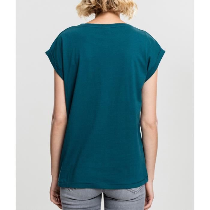 Chemise Femme - Urban Classics - Épaules Longues - Manches Retroussées - Bleu