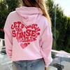 Women's Fleece Letter Print Drawstring Hoodie