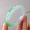 Myanmar Jade Bracelet: Old Pit Ice Seed Style, Zheng Yang Green Floral Design, Women's Concubine Bracelet.