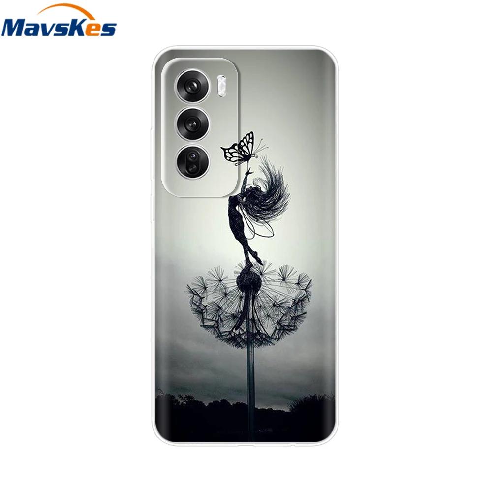 OPPO Reno 12 Pro 5G Case Fashion Flower Silicone Phone Case For OPPO Reno 12 Cover Reno12 Pro Bumper 2024 Soft Black TPU Fundas