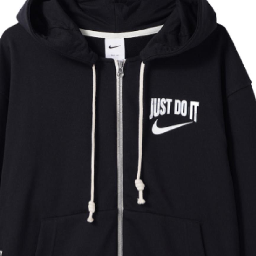 Nike Dri-Fit Standard Issue Logo Print Zip Hoodie Men Hoodies Black DV9449-010