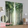 2 Stück, 2D-Flachdruck Lichtfilternde Vorhänge Nebliger Wald 100% Polyester (ohne Stange) Festlich für Schlafzimmer Wohnzimmer Fenster