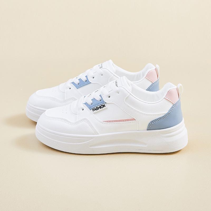Spring White Shoes New Style of Female Students' Thick-soled High-rise Sports Shoes Casual Shoes