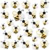 30 Pcs 3D Bee Decoration 5 Sizes Honey Bumble Wall Sticker Decor for Classroom Large Glitter Bee Themed Decals Confetti Cute Adhesive Birthday Baby
