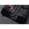 Chinese Size Men Genuine Leather Jacket Quilted Patches 100% Cowhide & Natural Fur Collar Flight Coat Aviator Clothing Winter