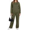 Damen Rundhals-Sweatshirt Weitbeinige Sweatpants Lässiger Anzug Sportbekleidungsset
