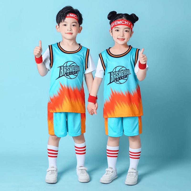 Summer Sports Training Set for Students: Basketball Uniform & Performance Costume for Kids and Kindergarten