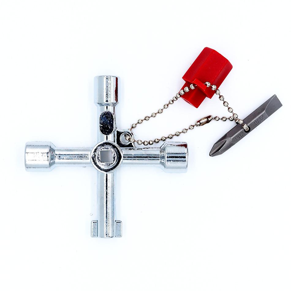 Cheie universală triunghiulară multifuncțională în 4 moduri Cheie cheie instalator Triunghi pentru dulapuri contoare electrice de gaz Sângerare