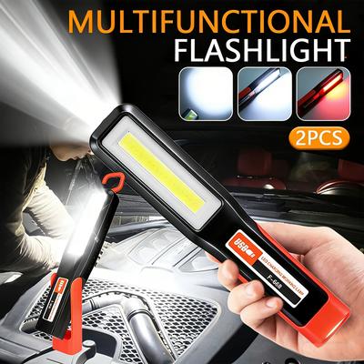 Potente luz de trabajo LED COB, lámpara mecánica de garaje para coche, Linterna recargable con USB, linterna magnética, luz de emergencia, luz de advertencia