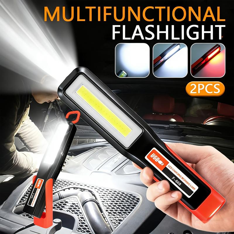 Powerful COB LED Work Light Car Garage Mechanic Lamp USB Rechargeable Flashlight Magnetic Torch Emergency Light Warning Light