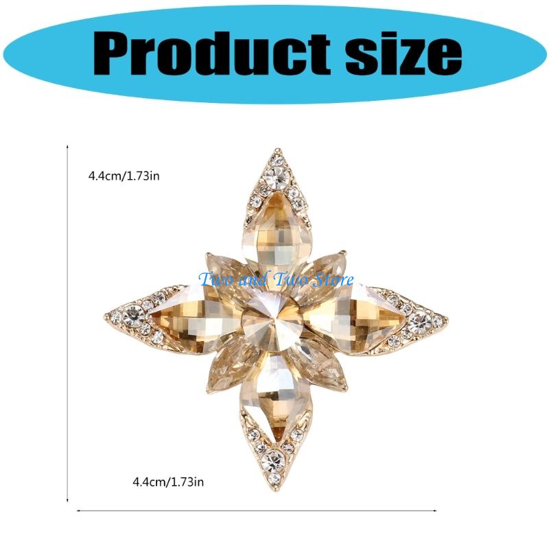 HX6F Shimmering Eight Pointed Star Flower Accessory Premium Crystal Embellishment For Special Occasions