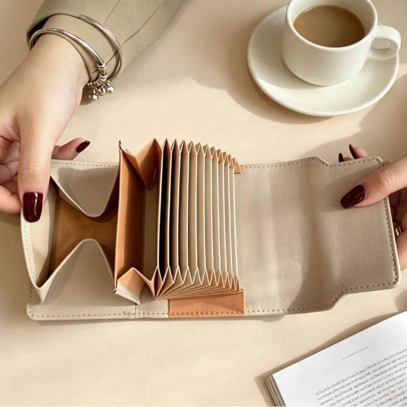 Wallet, Japanese and Korean Organ Bag, Short Multi-card Position, Women's Multi-function Change Bag, Card Bag.