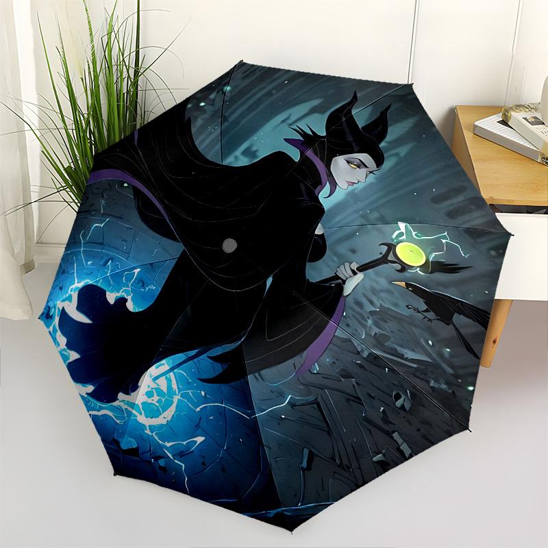 

Maleficent, Sorceress Automatic Opening and Closing Umbrella - 8 Ribs Portable Folding Umbrella with Plastic Handle, Suitable for Leisure an