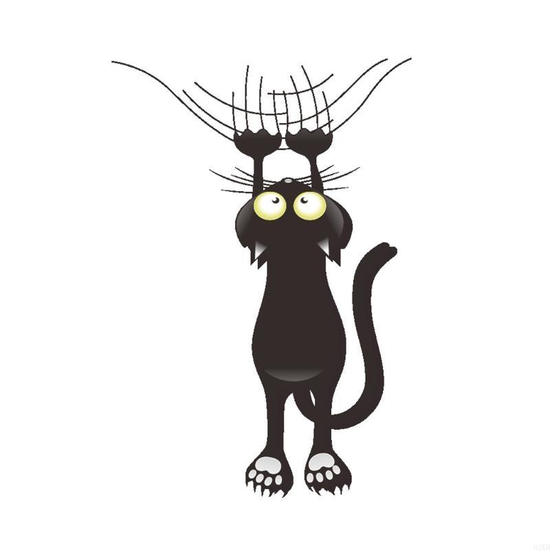 62KD Falling Down for Cat PVC Mirror Wall Sticker DIY Window Decal Wallpaper