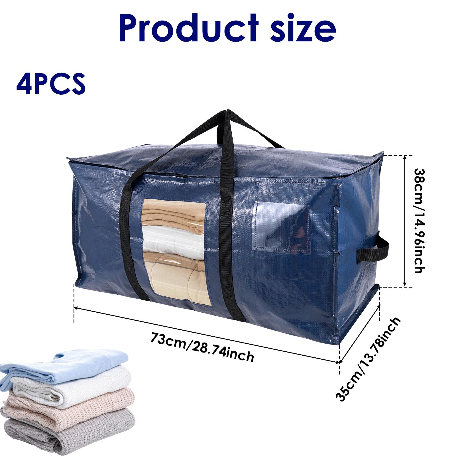 

4Pcs Large Moving Bags Waterproof Large Capacity Clothing Cotton Quilt Storage Bag Heavy Duty Storage Duffel Bags for Travel