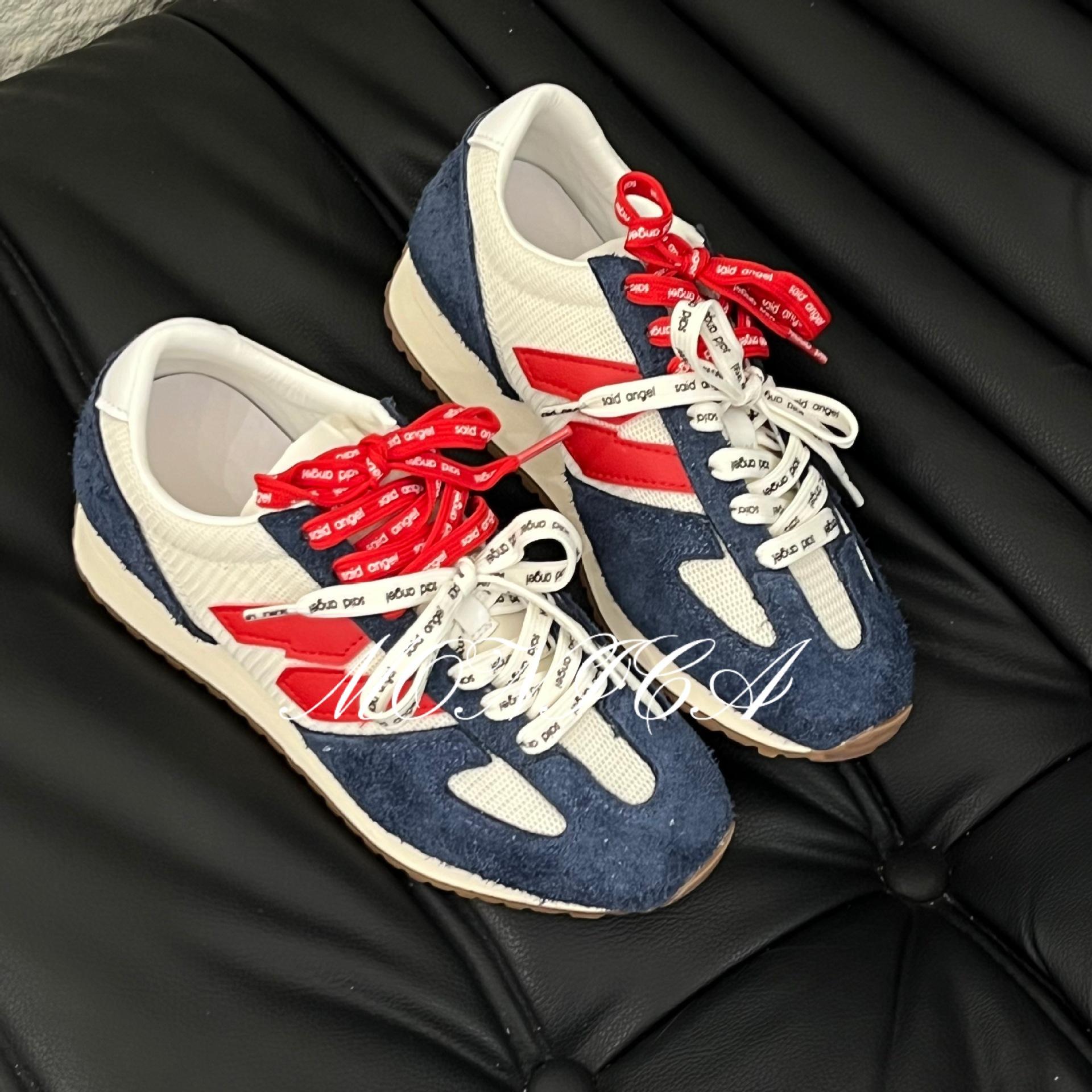 

Soft leather version~ retro German training shoes women s spring 2025 new versatile soft-soled casual sports shoes Forrest Gump shoes tide 40 синій