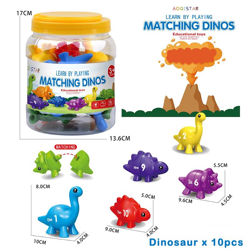 For Kids Montessori Dinosaur Sensory Educational Toy Matching Letter Number Color Shape Sorting Game Parish Early Learning Toys Gift