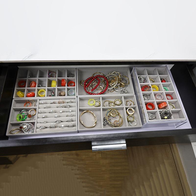 Velvet Jewelry Box Tray Storage Jewellery Holder For Ring Earrings Necklace Bracelet Display Box For Jewelry Classification Box