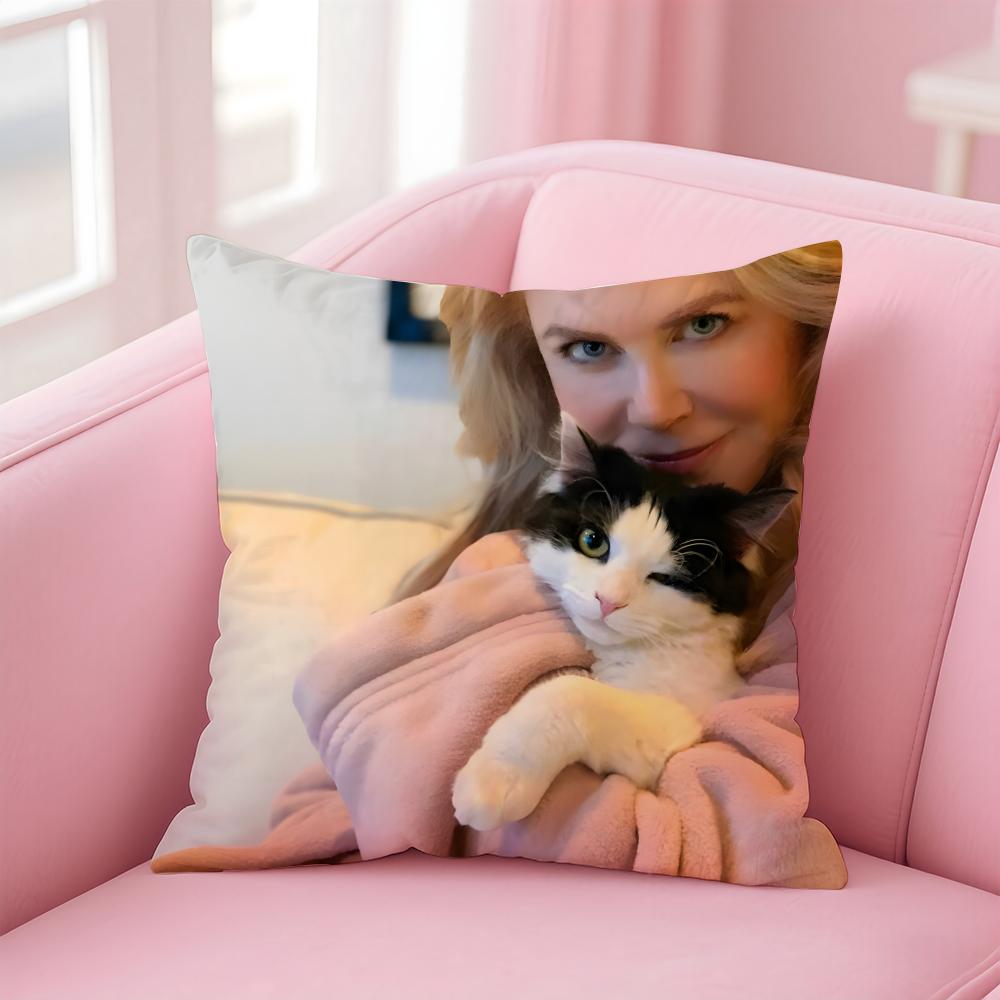 NNicole Kidman Cushion Cover Pillow Case Soft Friendly Fabric  Concealed Zipper