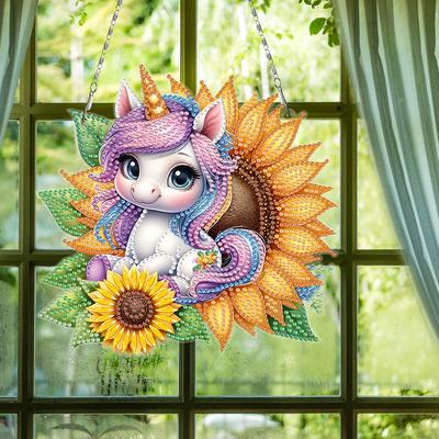 Cartoon Animal 5D DIY Diamond Art Hanging Decorations Rhinestone Diamond Art Window Pendants Home Decor