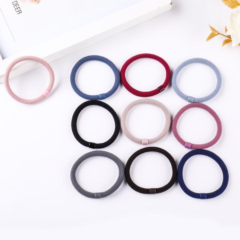 Women's Black Elastic Hair Tie - Korean Style Leather Headband
