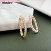 SIMJOO Rose Gold Ladies Earrings Cool Wind Fashion Irregular Zircon Earrings