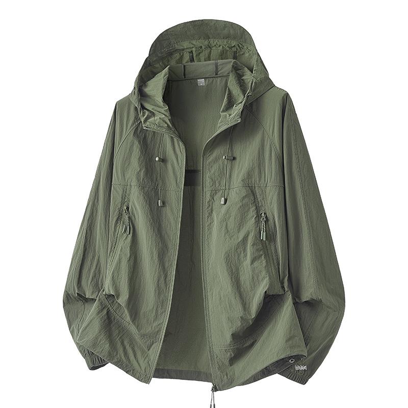 Unisex Lightweight Hooded Sun Protection Jacket - Breathable & Customizable for Outdoor Summer Activities