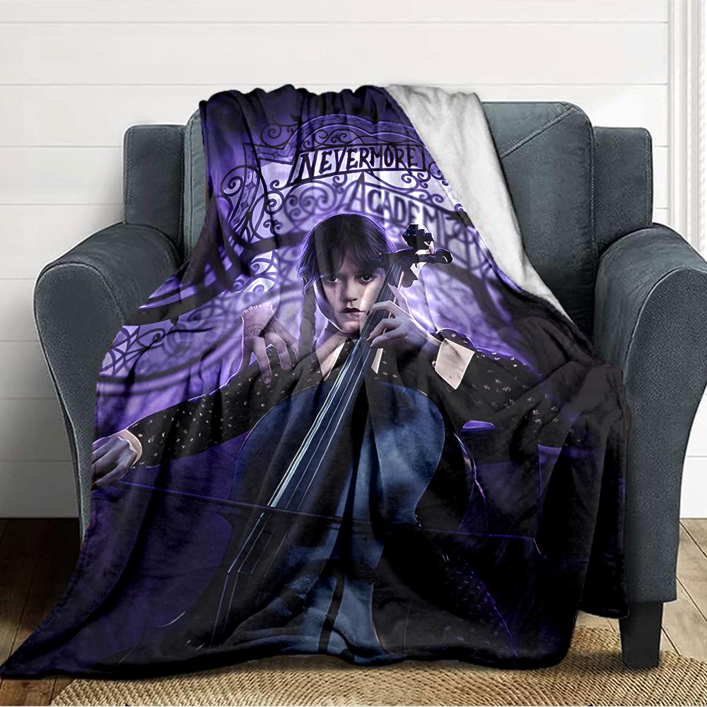 1pc Addams Family Wednesday9 Blanket, Gift, for Men and Women, Soft Blanket, Good for Sofa Bed Couch Travel, Lightweight Flannel Blanket