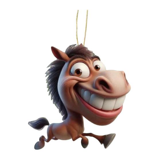 

Смішний Кінь Акрилова Автомобільна Прикраса Заднього Виду 2D Плоский Мультяшний Розіграш Кінь Автомобільний Інтер єр Підвісний Аксесуар для Декору Дерева Двері Вікна 2