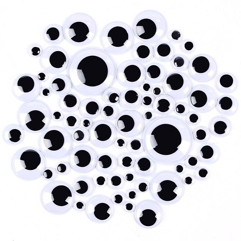 DIY 3D Animal Eyes with Adhesive Black & White Stickers for Crafting