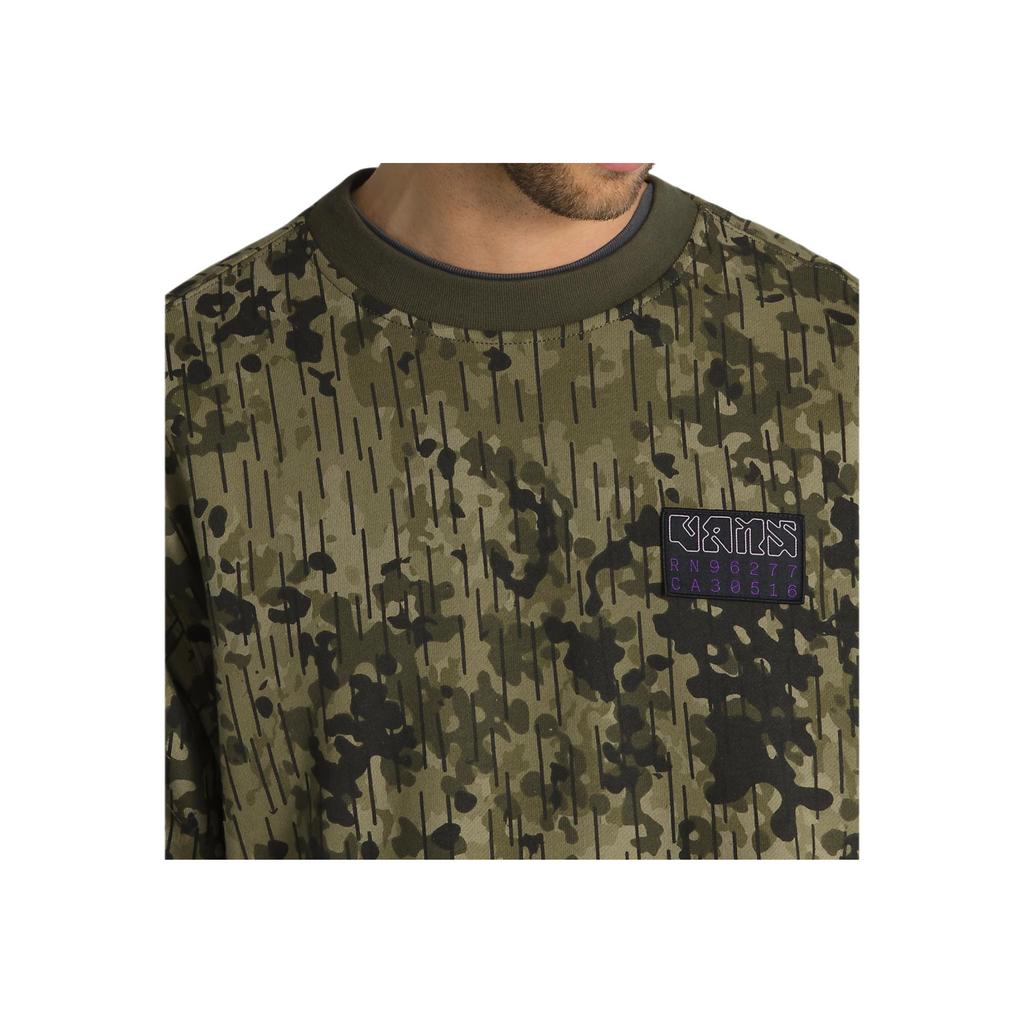 Vans Camouflage Crew Neck Pullover Sweatshirt Men Tops Green VN0008UKCBI